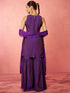 Women's Purple Cotton Kurta Sharara Set